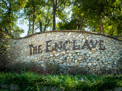 Natural Stone Monument Signage at The Enclave Entrance